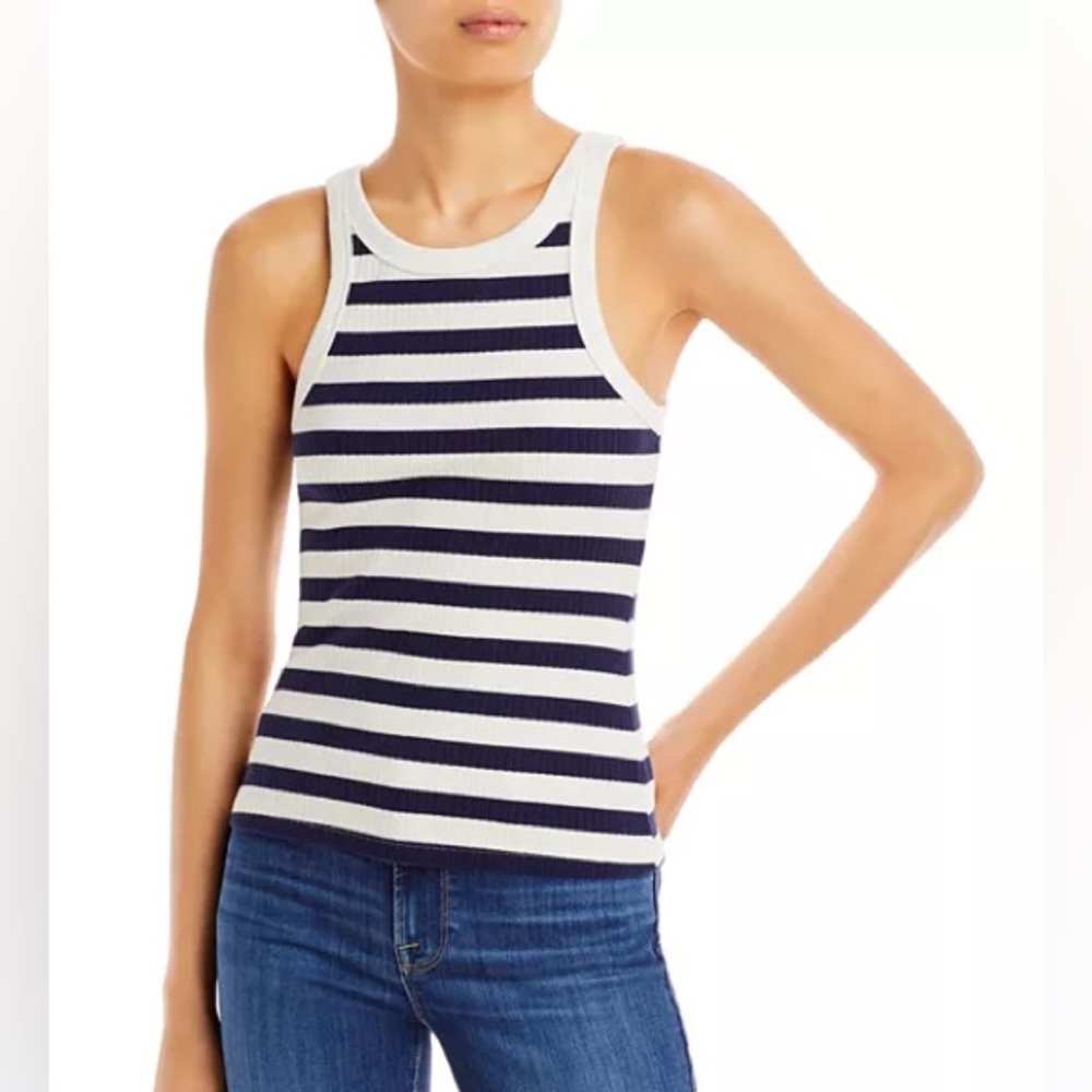 Mother The Chin Ups Cotton Stretch Striped Tank